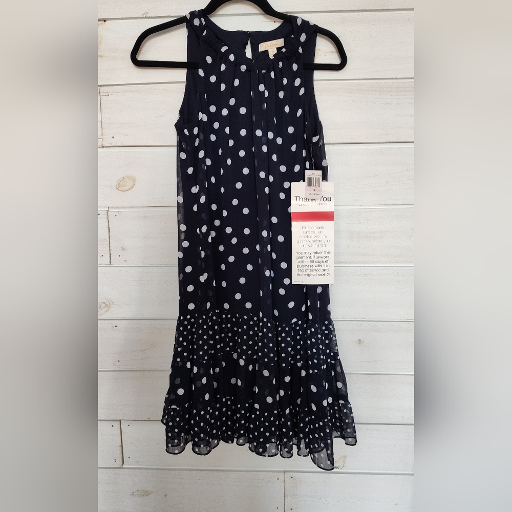 Prelude Navy Blue With Polka Dots Dress